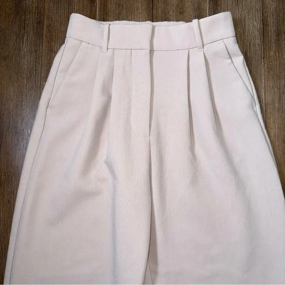 Abercrombie Sloane Tailored Pant 25 0 L Tall wide leg Trousers ivory old money - Picture 8 of 14